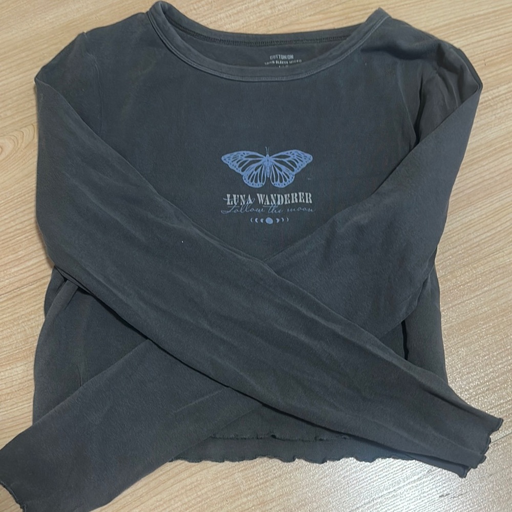 Cotton On Charcoal Long Sleeve Top